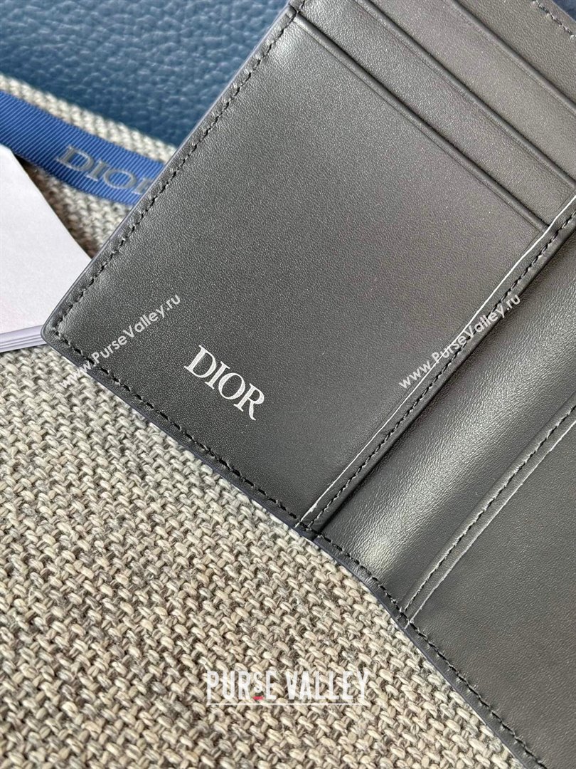 Dior Essentials Bi-Fold Card Holder Navy Blue CD Diamond Canvas 2024 (DMZ-2411109)