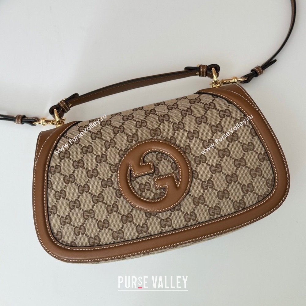 Gucci Blondie Medium Top Handle Bag 815716 Brown/GG Canvas 2024 (DLH-24112512)