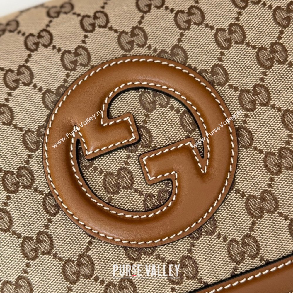 Gucci Blondie Medium Top Handle Bag 815716 Brown/GG Canvas 2024 (DLH-24112512)