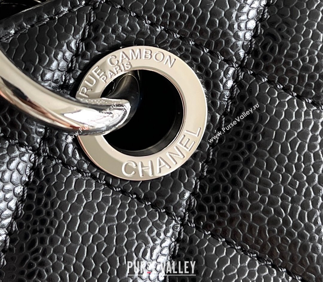 Chanel Grand Shopping Tote GST Bag in Grained HAAS Calfskin AS3260 Black/Silver 2024 (MHE-24062504)