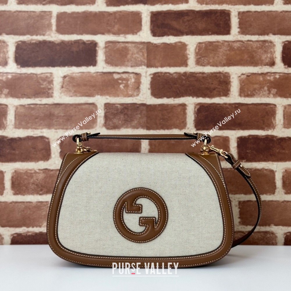 Gucci Blondie Medium Top Handle Bag 815716 Brown/White Canvas 2024 (DLH-24112513)