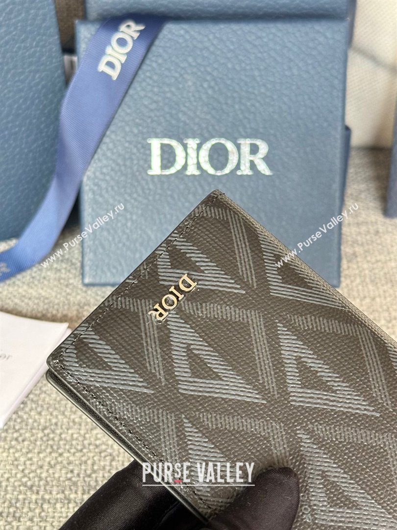 Dior Essentials Bi-Fold Card Holder Black CD Diamond Canvas 2024 (DMZ-2411112)