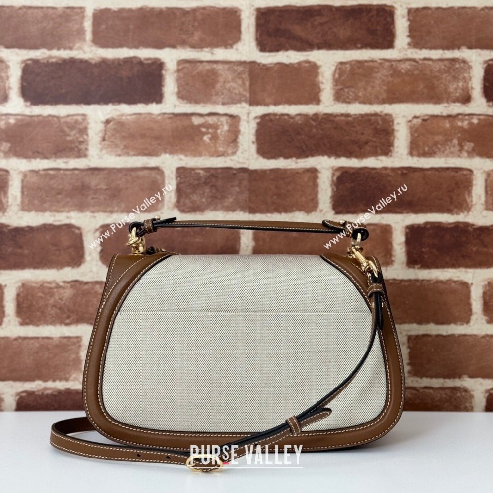 Gucci Blondie Medium Top Handle Bag 815716 Brown/White Canvas 2024 (DLH-24112513)