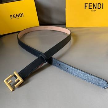 Fendi Womens Calfskin Belt 20mm with FF Buckle Black/Gold 2021 (99-21082341)