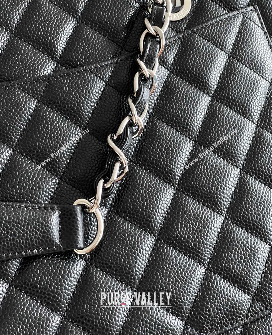 Chanel Grand Shopping Tote GST Bag in Grained HAAS Calfskin AS3260 Black/Silver 2024 (MHE-24062504)