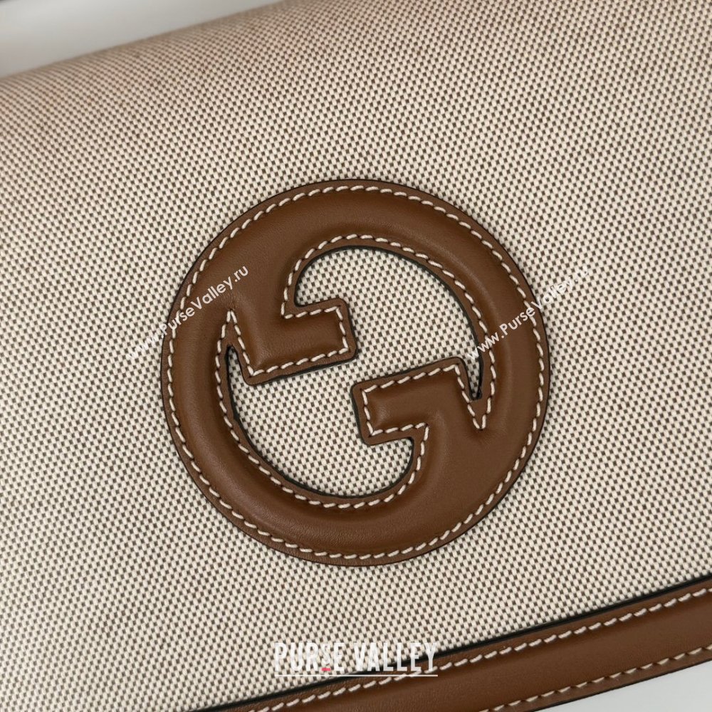 Gucci Blondie Medium Top Handle Bag 815716 Brown/White Canvas 2024 (DLH-24112513)