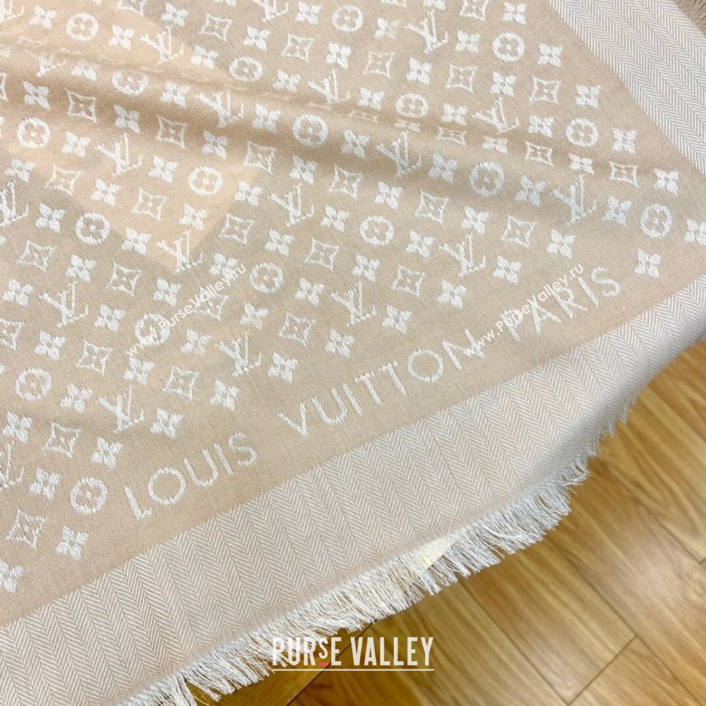 Louis Vuitton Wool Silk Monogram Scarf LV103023 Beige 2023 Top (5-23103023)