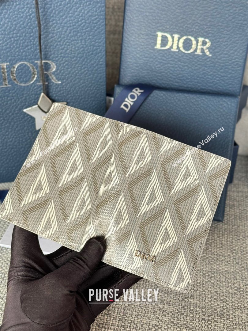 Dior Essentials Bi-Fold Card Holder Gray CD Diamond Canvas 2024 (DMZ-2411110)