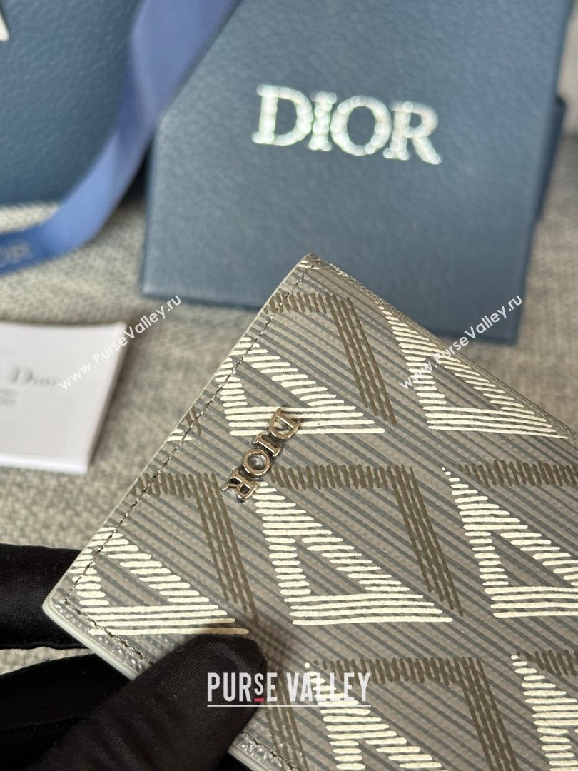 Dior Essentials Bi-Fold Card Holder Gray CD Diamond Canvas 2024 (DMZ-2411110)