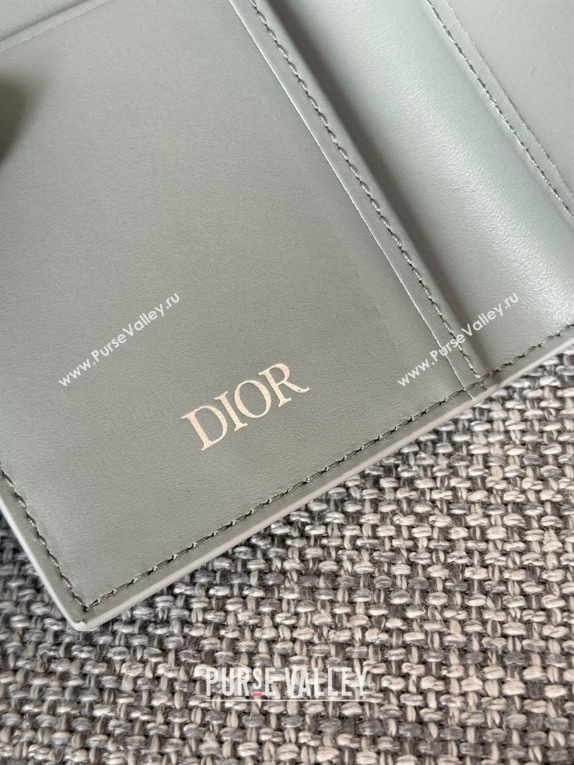 Dior Essentials Bi-Fold Card Holder Gray CD Diamond Canvas 2024 (DMZ-2411110)