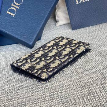 Dior Essentials Bi-Fold Card Holder Beige and Black Dior Oblique Jacquard 2024 (DMZ-2411111)