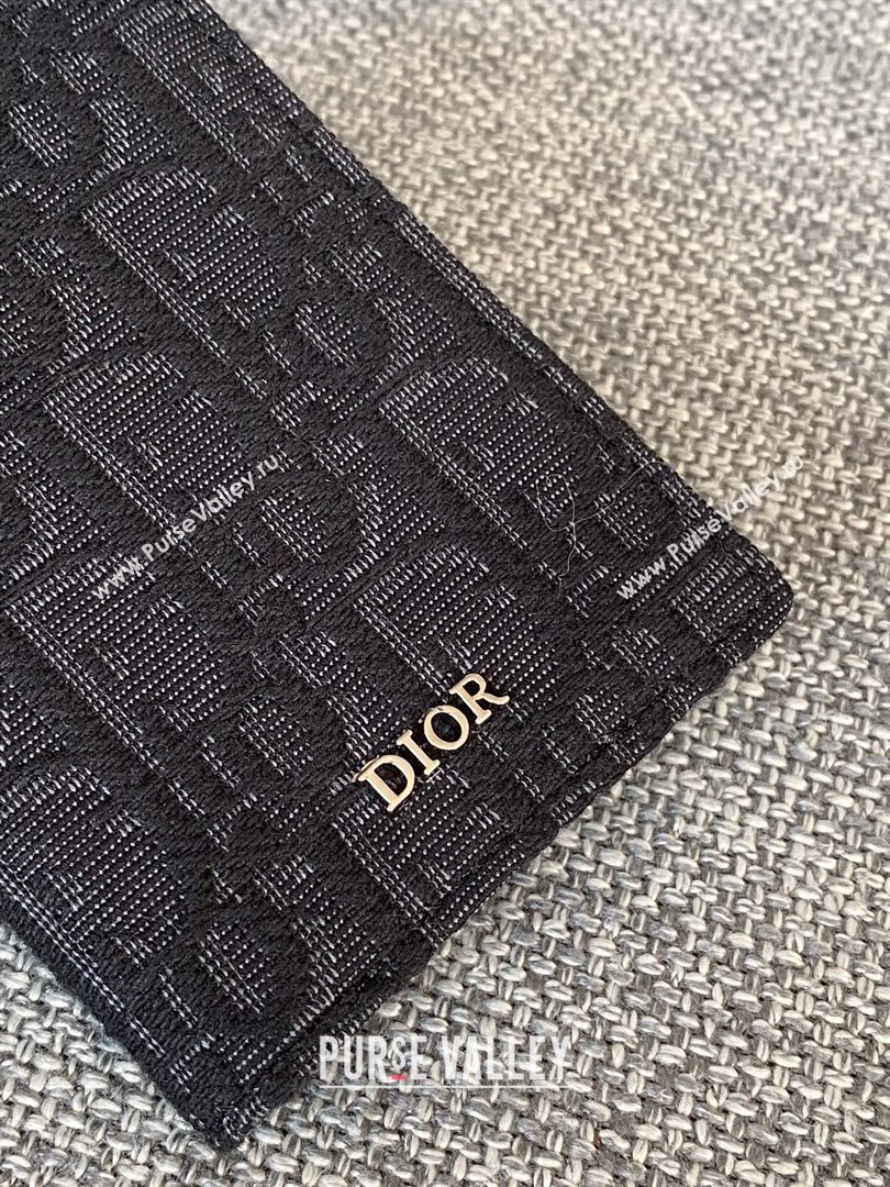 Dior Essentials Bi-Fold Card Holder in Black Dior Oblique Jacquard 2024 (DMZ-2411113)