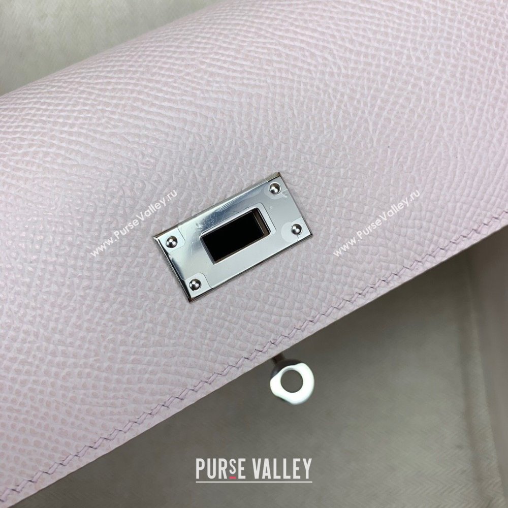 Hermes Kelly To Go Wallet Bag in Original Epsom Leather 09 Dreamy Purple/Silver 2024(Full Handmade) (XYA-24100820)