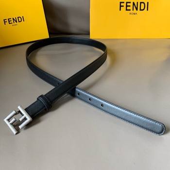 Fendi Womens Calfskin Belt 20mm with FF Buckle Black/Silver 2021 (99-21082345)