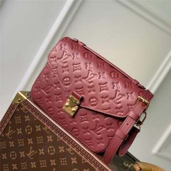 Louis Vuitton Pochette Metis Monogram Embossed Leather Bag M41487 Burgundy 2023 (K-23102338)