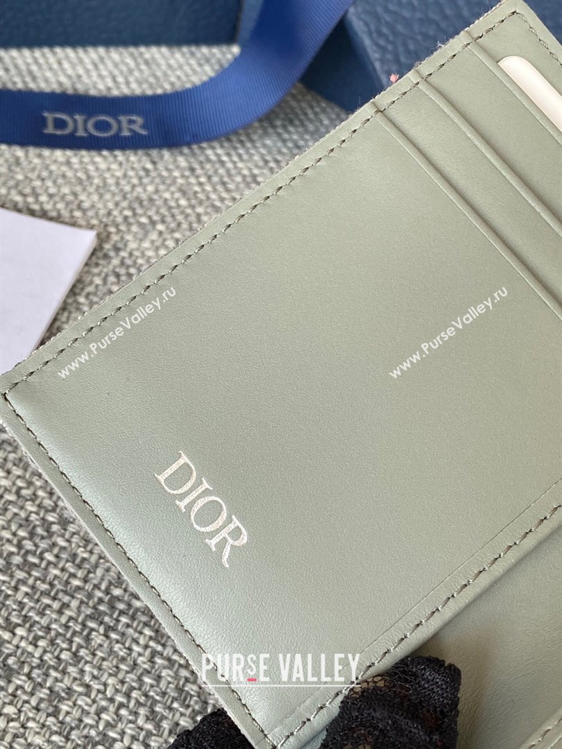 Dior Essentials Bi-Fold Card Holder in Grey Dior Oblique Jacquard 2024 (DMZ-2411114)