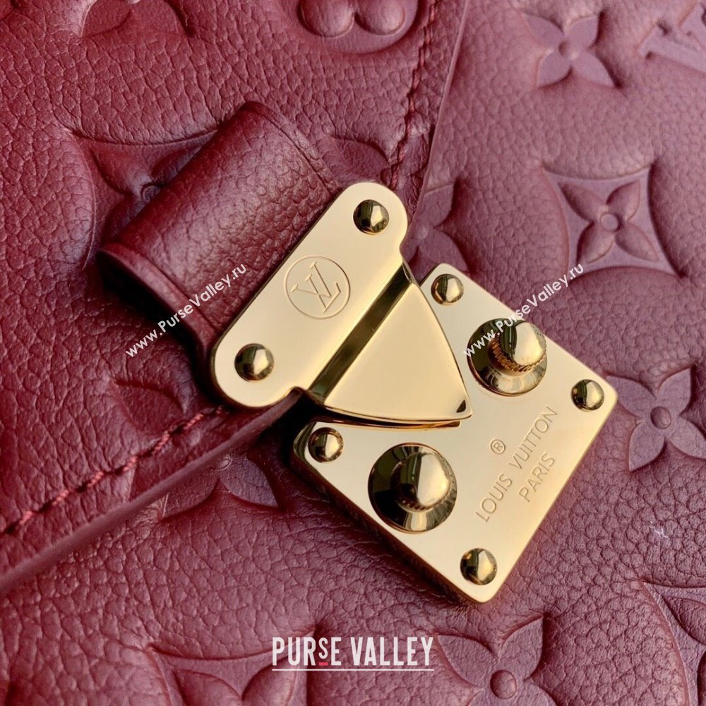 Louis Vuitton Pochette Metis Monogram Embossed Leather Bag M41487 Burgundy 2023 (K-23102338)