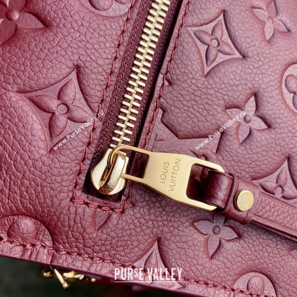 Louis Vuitton Pochette Metis Monogram Embossed Leather Bag M41487 Burgundy 2023 (K-23102338)