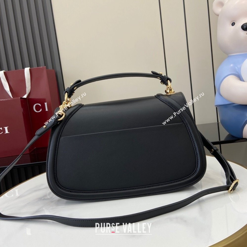 Gucci Blondie Medium Top Handle Bag 815716 Black Smooth Leather 2024 (XLU-24112514)