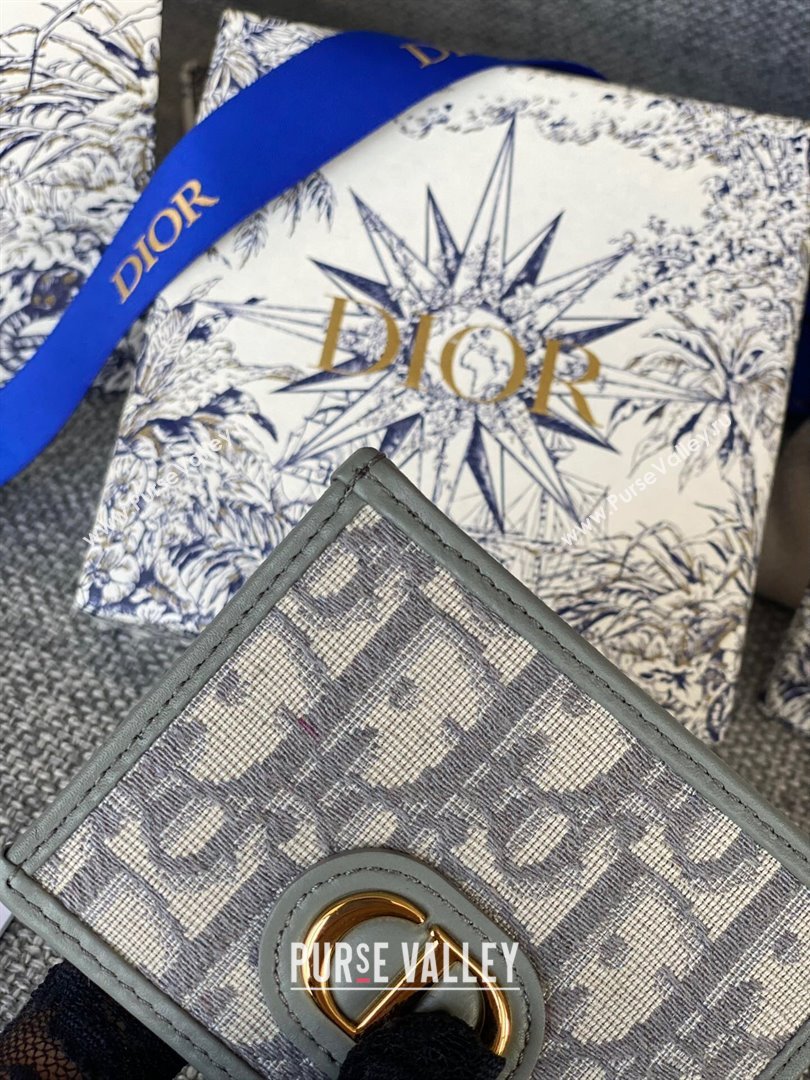 Dior CD Card Holder in Gray Dior Oblique Jacquard 2024 (DMZ-2411116)