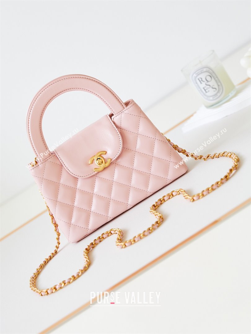 Chanel Mini Shopping Bag in Shiny Calfskin AS4416 Light Pink 2024 (AFEI-24062426)