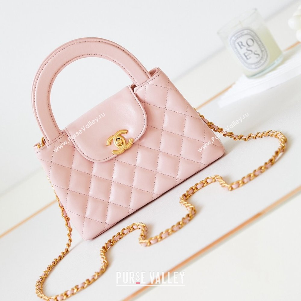 Chanel Mini Shopping Bag in Shiny Calfskin AS4416 Light Pink 2024 (AFEI-24062426)