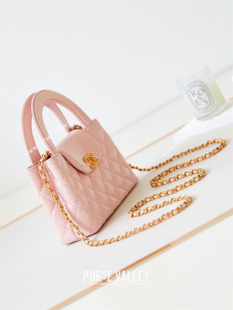 Chanel Mini Shopping Bag in Shiny Calfskin AS4416 Light Pink 2024 (AFEI-24062426)