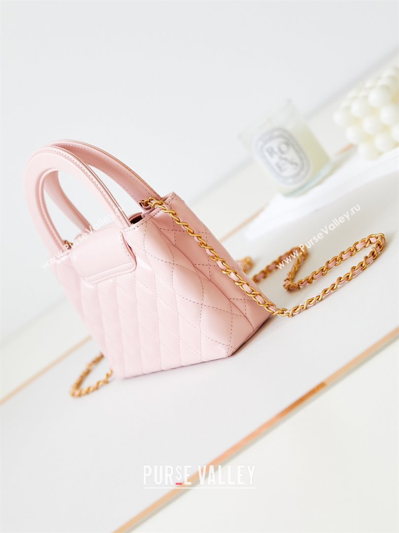 Chanel Mini Shopping Bag in Shiny Calfskin AS4416 Light Pink 2024 (AFEI-24062426)