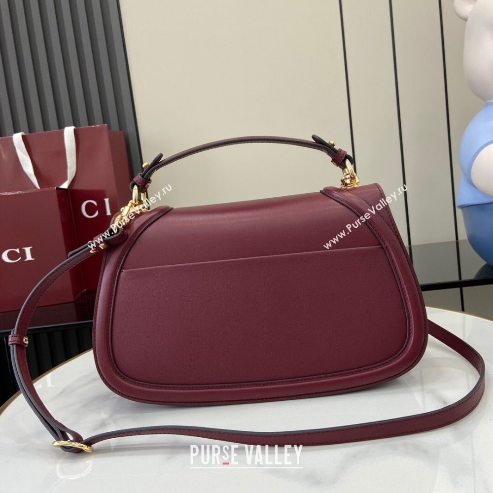 Gucci Blondie Medium Top Handle Bag 815716 Burgundy Smooth Leather 2024 (XLU-24112515)