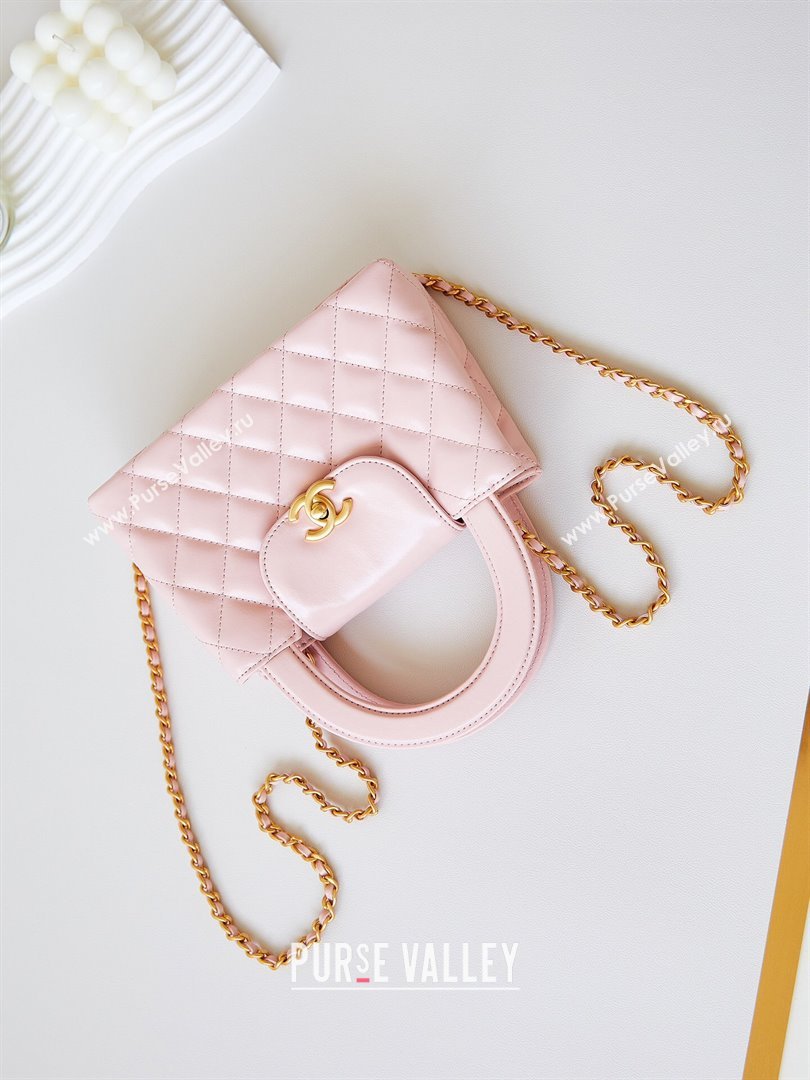 Chanel Mini Shopping Bag in Shiny Calfskin AS4416 Light Pink 2024 (AFEI-24062426)