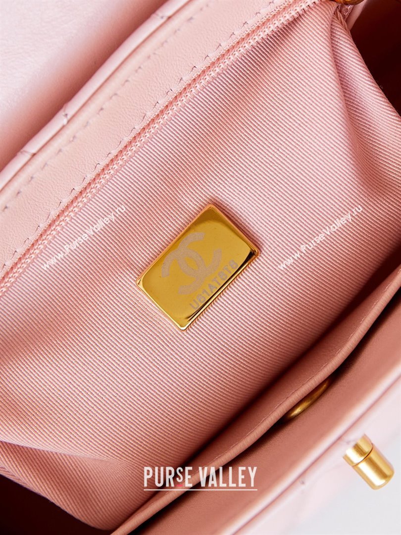 Chanel Mini Shopping Bag in Shiny Calfskin AS4416 Light Pink 2024 (AFEI-24062426)