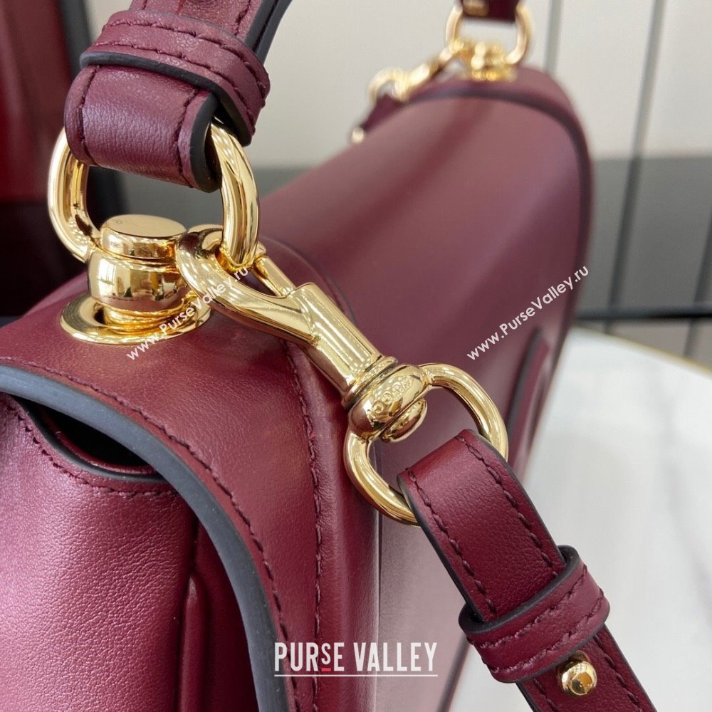 Gucci Blondie Medium Top Handle Bag 815716 Burgundy Smooth Leather 2024 (XLU-24112515)