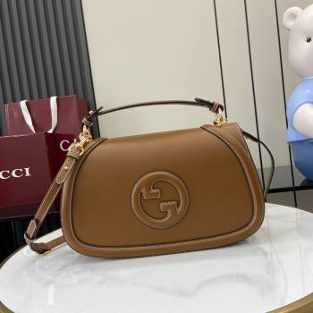 Gucci Blondie Medium Top Handle Bag 815716 Brown Smooth Leather 2024 (XLU-24112516)