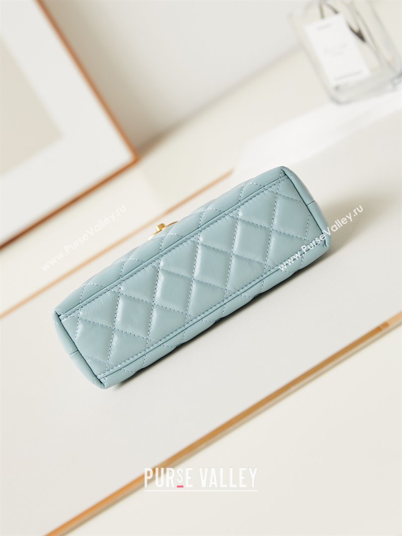 Chanel Mini Shopping Bag in Shiny Calfskin AS4416 Light Blue 2024 (AFEI-24062427)