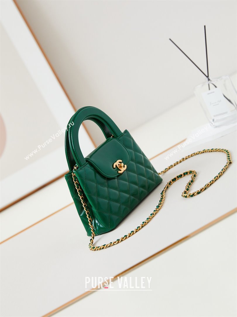 Chanel Mini Shopping Bag in Shiny Calfskin AS4416 Green 2024 (AFEI-24062428)