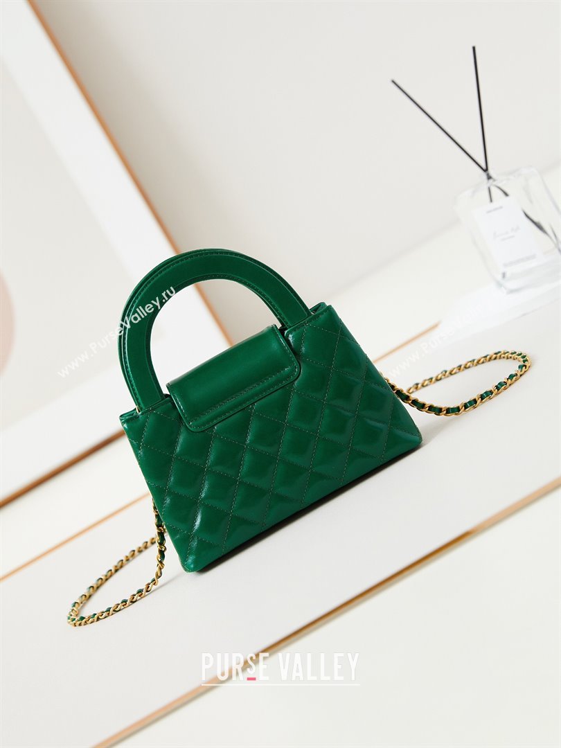 Chanel Mini Shopping Bag in Shiny Calfskin AS4416 Green 2024 (AFEI-24062428)