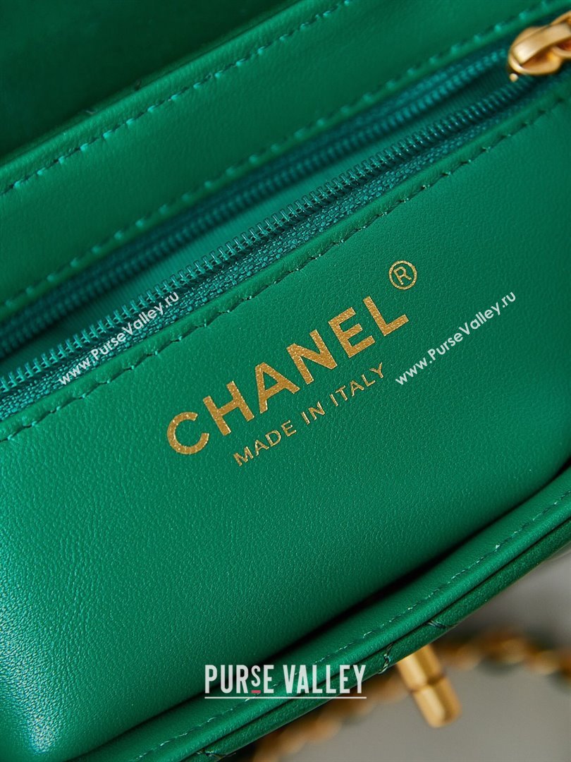 Chanel Mini Shopping Bag in Shiny Calfskin AS4416 Green 2024 (AFEI-24062428)