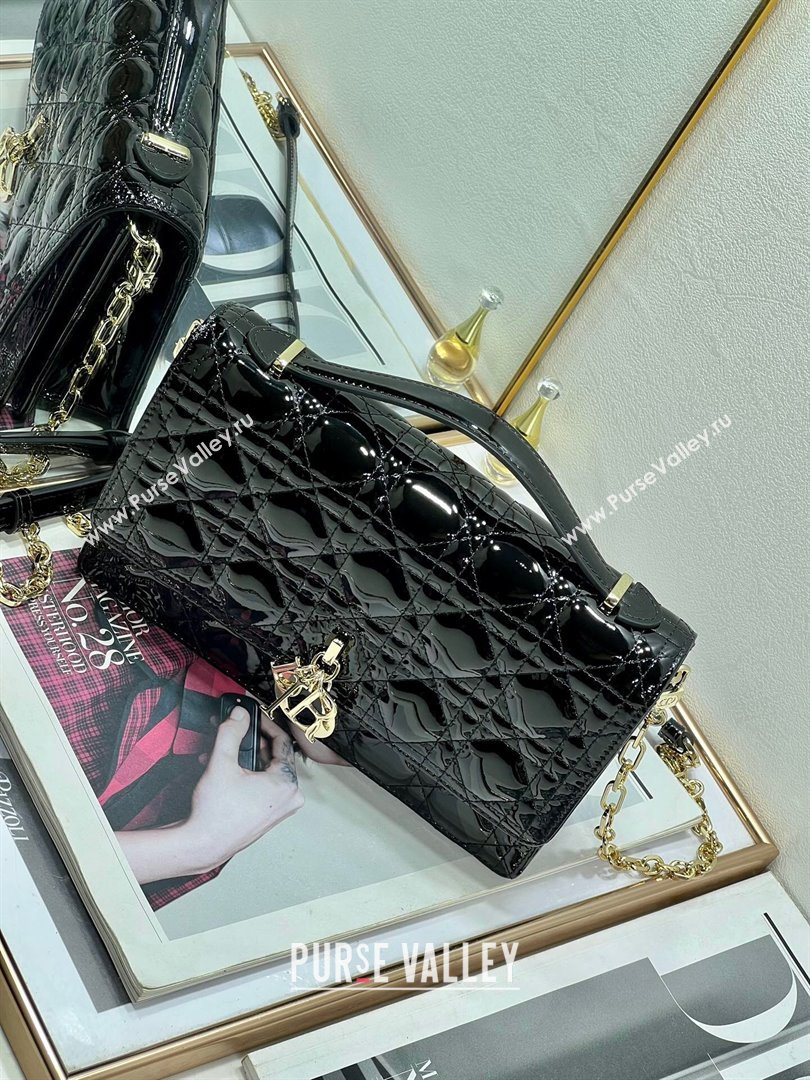 Dior My Dior Top Handle Bag in Patent Cannage Calfskin Black 2024 (XXG-24081415)