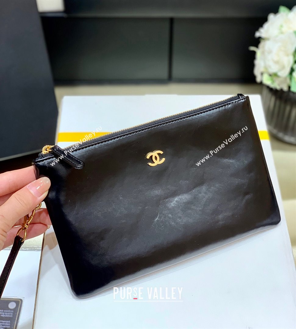 Chanel 22 Small Bag in Shiny Calfskin AS3260 Black/Gold 2024 Top Quality (SHUNY-24062429)