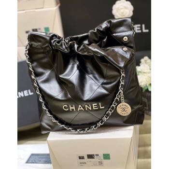 Chanel 22 Small Bag in Shiny Calfskin AS3260 Black/Silver 2024 Top Quality (SM-24062430 )