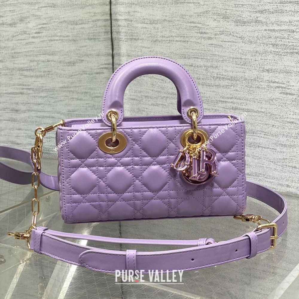 Dior Small Lady D-Joy Bag in Two-Tone Cannage Lambskin 0540 Purple 2024 (XXG-24081419)