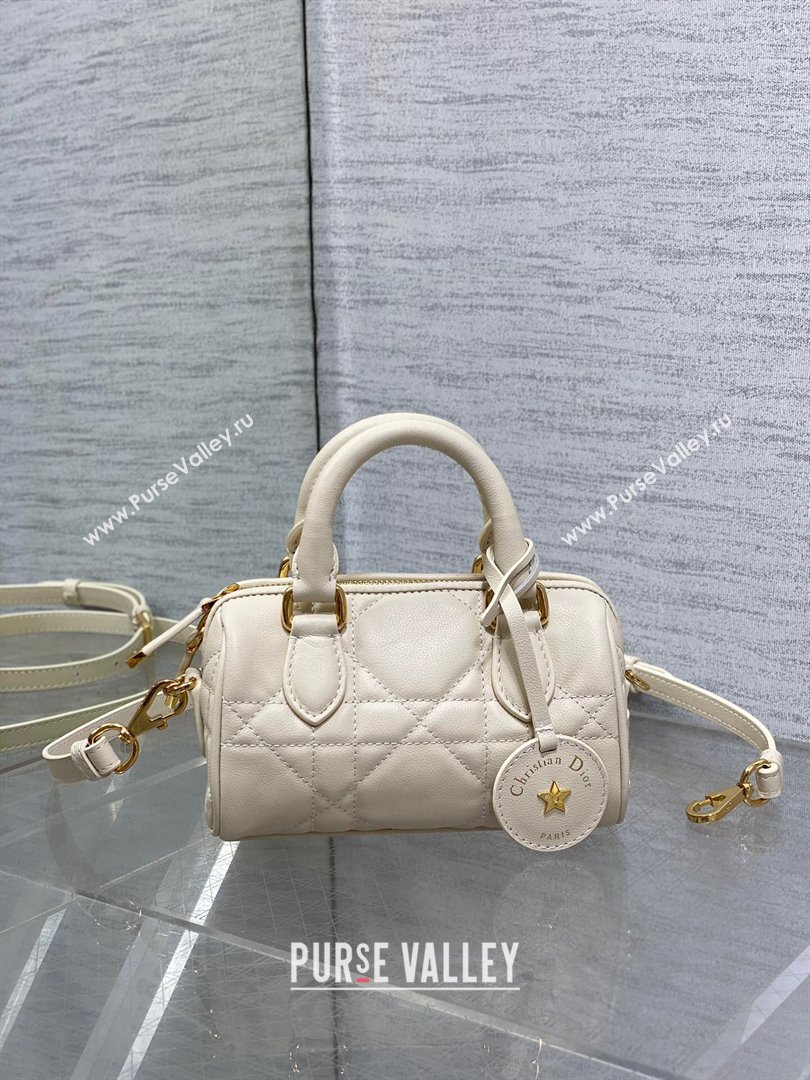 Dior Groove 16 Mini Boston Bag in Beige Macrocannage Calfskin 2024 (XXG-24081420)