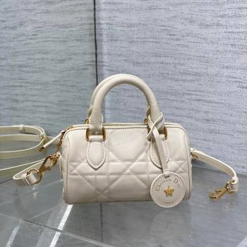 Dior Groove 16 Mini Boston Bag in Beige Macrocannage Calfskin 2024 (XXG-24081420)