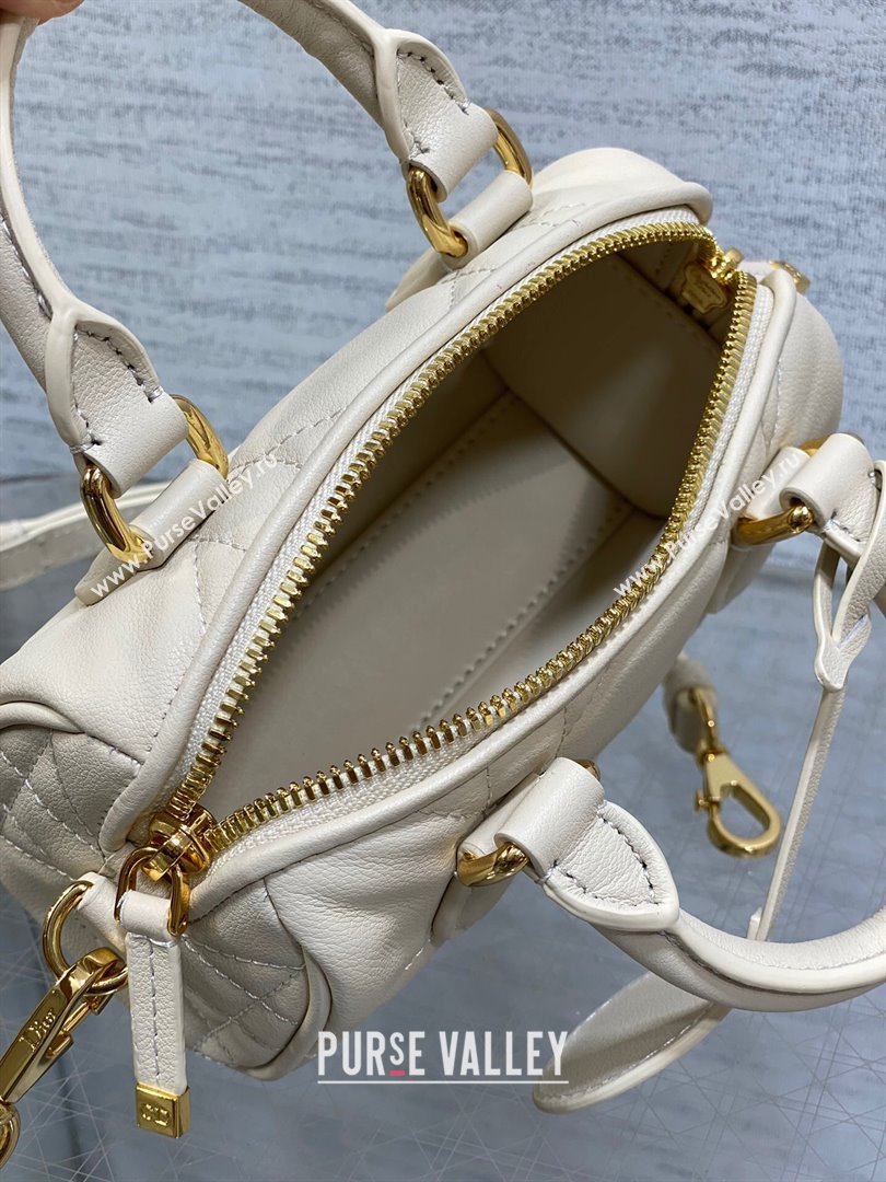 Dior Groove 16 Mini Boston Bag in Beige Macrocannage Calfskin 2024 (XXG-24081420)