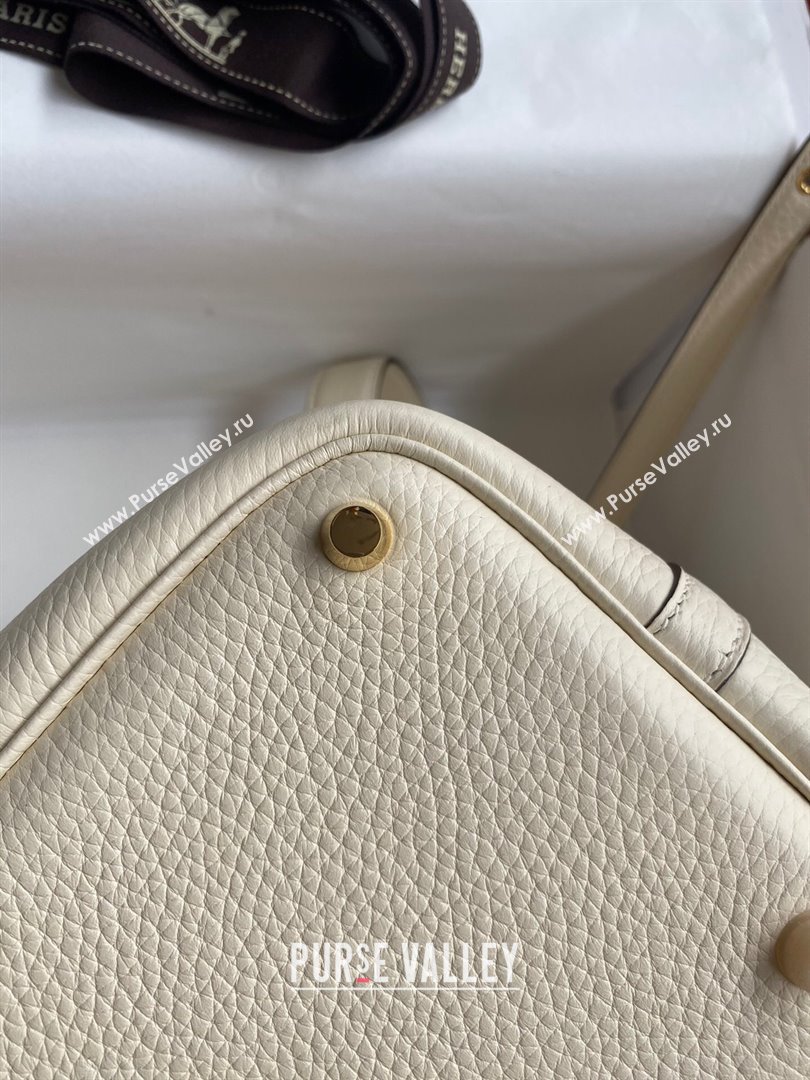 Hermes Picotin Lock Bag 18cm/22cm in Taurillon Clemence Leather Cream White/Gold 2024 (Pure Handmade) (XYA-24042910)