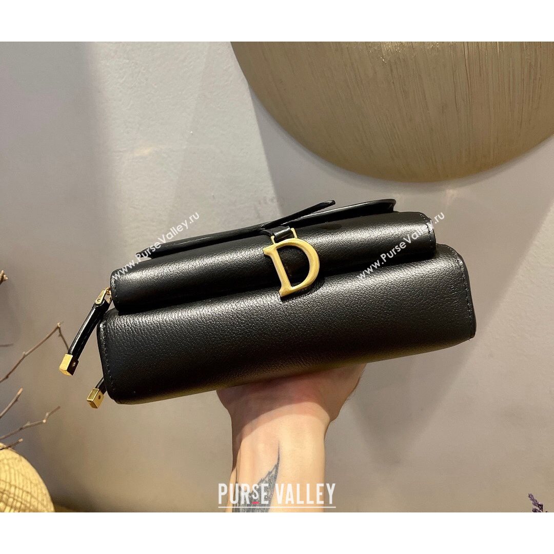 Dior Calfskin Double Sandle Pouch Black 2021 (XXG-21080236)