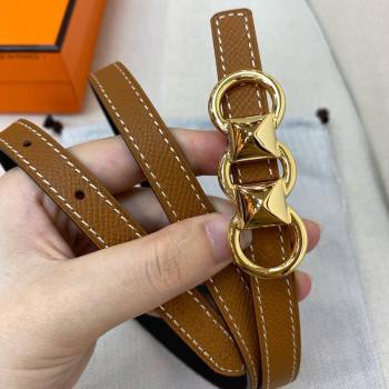 Hermes Mini Constance Reversible Leather Belt 13mm Brown 2021 (99-21082359)