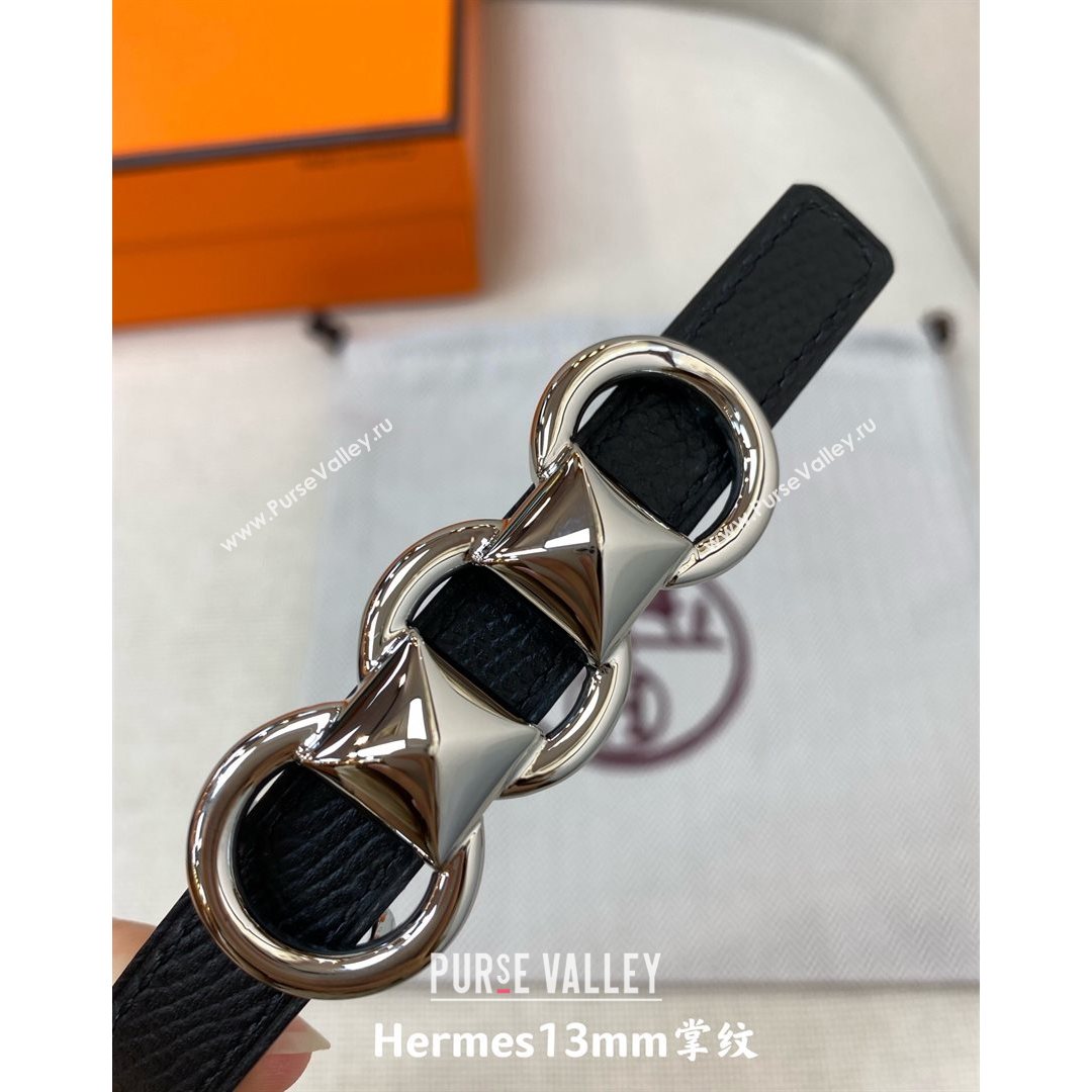 Hermes Mini Constance Reversible Leather Belt 13mm Black 2021 (99-21082358)