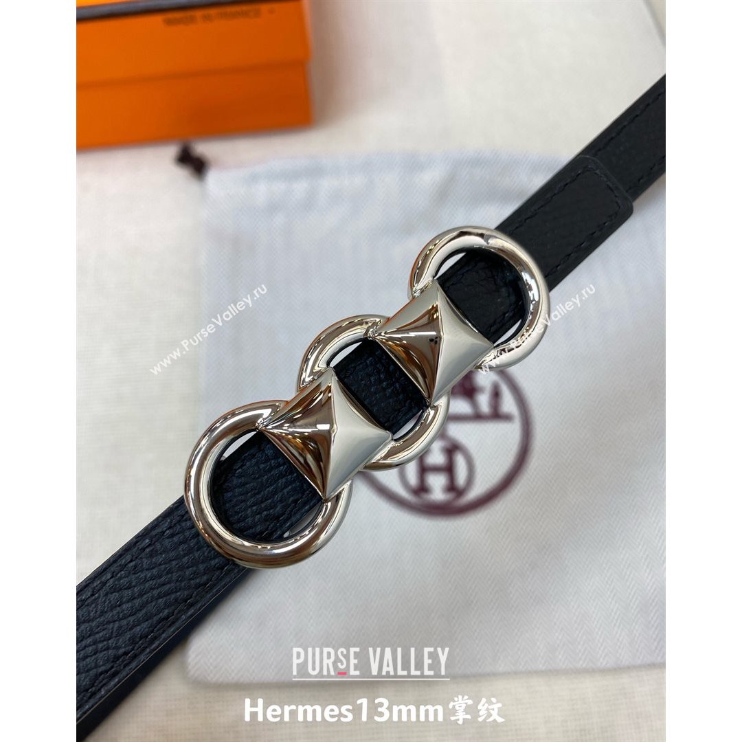 Hermes Mini Constance Reversible Leather Belt 13mm Black 2021 (99-21082358)