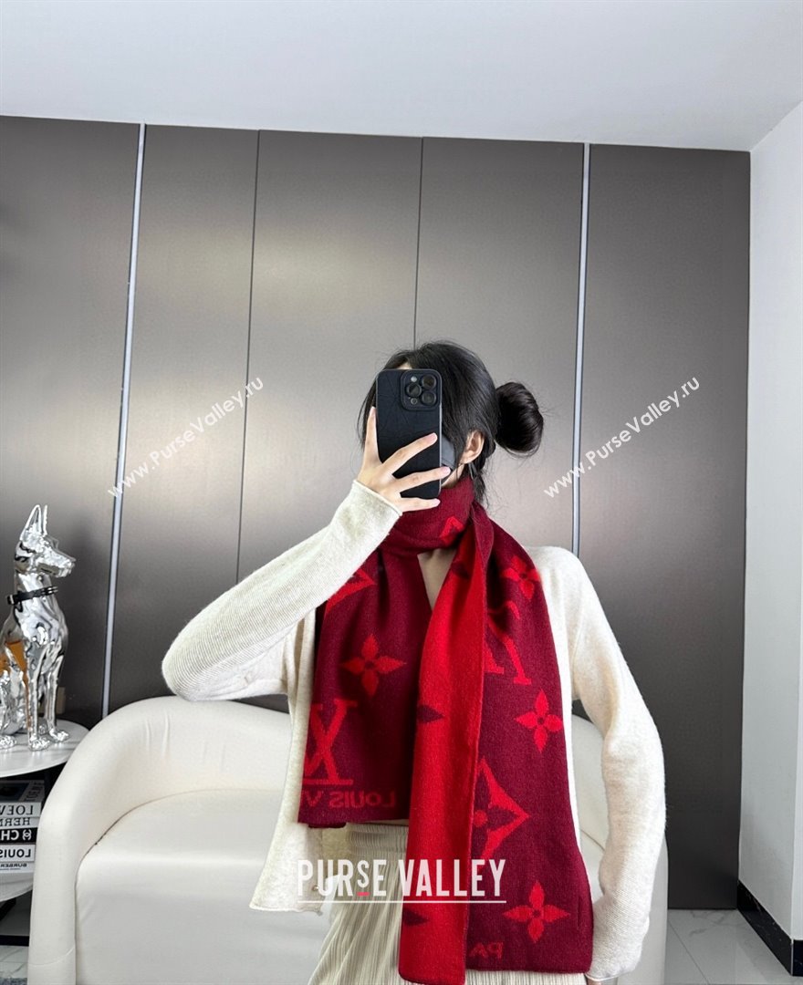 Louis Vuitton Cashmere Scarf LV112501 Red 2024 (O-24112501)